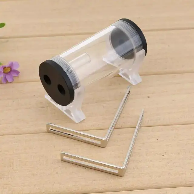 Alt view image 4 of 5 - 50mm Diameter Water Cooling Tank G1/4 Thread Cylinder Reservoir Computer Cooling System Water Tank for PC Cooling System L Shape