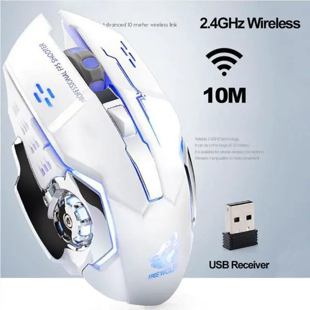 Alt view image 2 of 5 - Rechargeable X8 Wireless Silent LED Backlit USB Optical Ergonomic Gaming Mouse PC Computer Mouse For Imac Pro Macbook/laptop