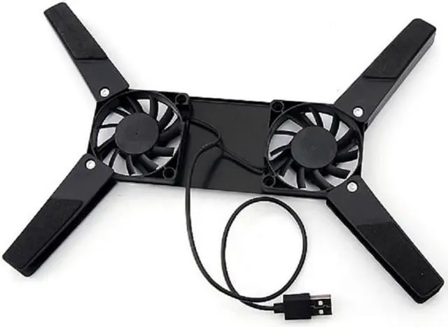 Alt view image 2 of 5 - Laptop Cooler Pad With Double USB Powered Fan Portable Convenient Cooling Pad Stand For Notebook Laptop Computer PC