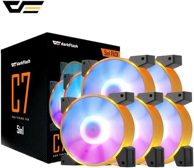 Main image of C7 Cooler Radiator PC Case Fan 120mm RGB Aura Sync Multi Color LED Adjust Speed Computer CPU Cooler Cooling Case Fan