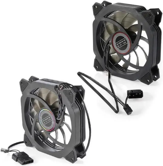 Alt view image 2 of 5 - 12V PC Silent Cooler Computer Case CPU Cooling Fan 120mm Dual Halo Hydraulic Bearing Heat Sink Radiator