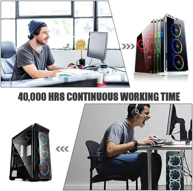 Alt view image 3 of 5 - DR12 120mm Cooler Fan Double Aura RGB PC Fan Cooling Fan For Computer Silent Gaming Case With IR Remote Controller am3 am4