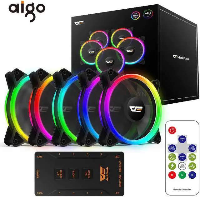Main image of Computer PC Case Fan DR12-Pro Aura Sync Cooler Fan RGB Adjust LED 120mm Quiet Remote Computer Cooler Cooling CPU Case Fan