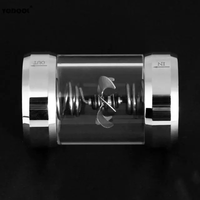 Alt view image 5 of 5 - Water Cooling Flow Meter Metal Covers Filter for Soft Hard Tube PC Water Cooler Radiator Cooling System Accessories