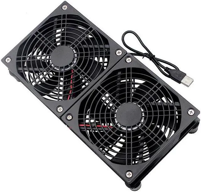 Alt view image 3 of 5 - Router Cooling Fan DIY PC Cooler TV Box Wireless Quiet DC 5V USB Power 120mm 240mm Fan 12CM W/Screws Protective Net