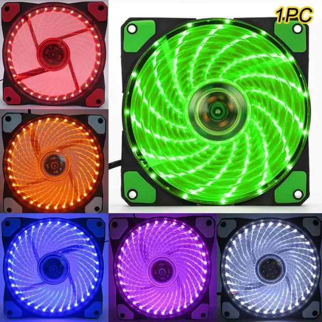 Alt view image 2 of 5 - Computer Case Fan Cooling Fans 120mm Heatsink Cooler 18dB 4 Pin 3 Pin Fluid Bearing LED Computer Cooling Fan DC12V Radiator