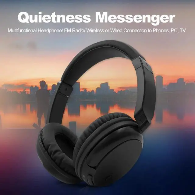 Alt view image 5 of 5 - Wireless Headphones Over-Ear Music Earphones AUX Transmitter 3.5mm Wired Headset w/ Mic  Radio for TV PC Phones MP3 Player
