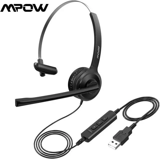 Main image of Office Headset With Microphone USB Wired Line 2.4M Noise Cancelling Stereo 3.5mm Headphone For Mobile Phone PC And Notebook