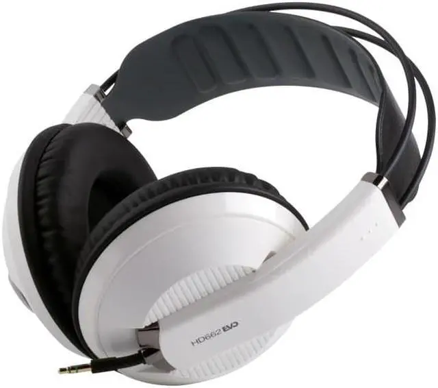 Alt view image 2 of 5 - HD662EVO closed-back monitoring headphone gaming headsets with removable earmuffs self-adjusting headband white / black