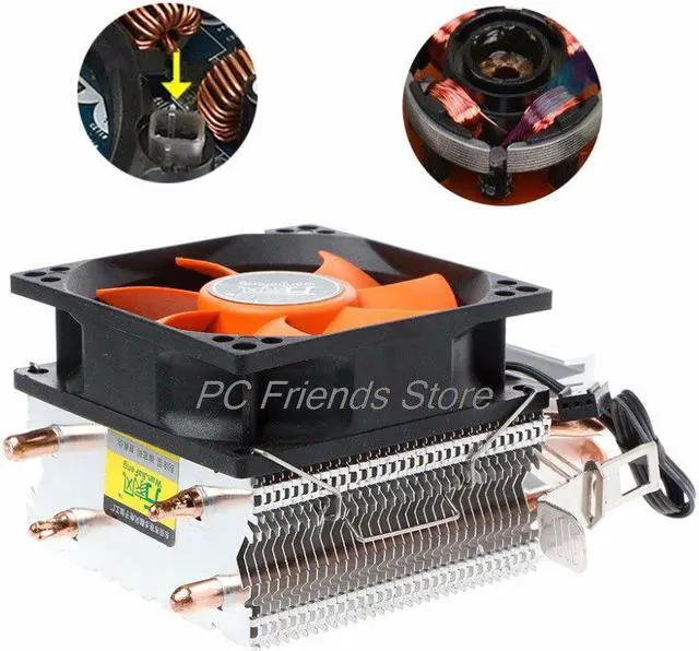 Alt view image 2 of 5 - Aluminium PC CPU Cooler Cooling Fan For Intel 775/1155/1151 AMD 754/AM2