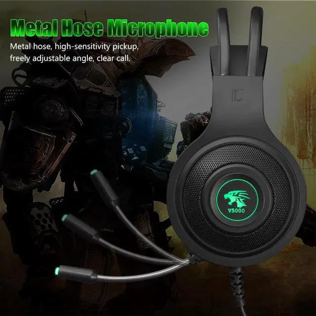 Alt view image 5 of 5 - Headphones USB 3.5mm USB Wired Game Headset Professional Earphones with Mic Voice Control for Laptop Computer Gamer