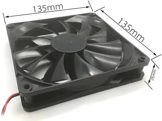 Alt view image 3 of 5 - F13525 Computer Cooling Fan 135mm Large Air Flow Great PC Exhaust Fan Cooler 12V 2-Pin Fan Connector Cooling System
