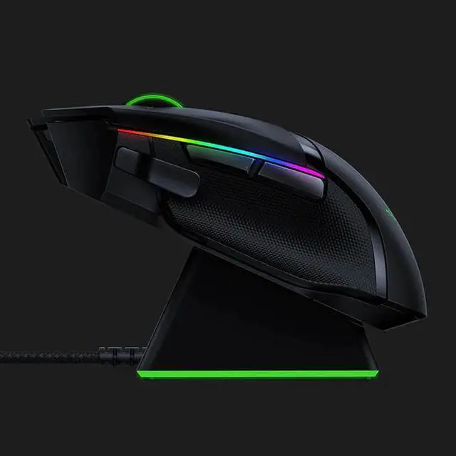 Alt view image 3 of 5 - Basilisk Ultimate Edition wireless gaming  mouse 20000DPI RGB base HyperSpeed wireless technology about 100h battery life