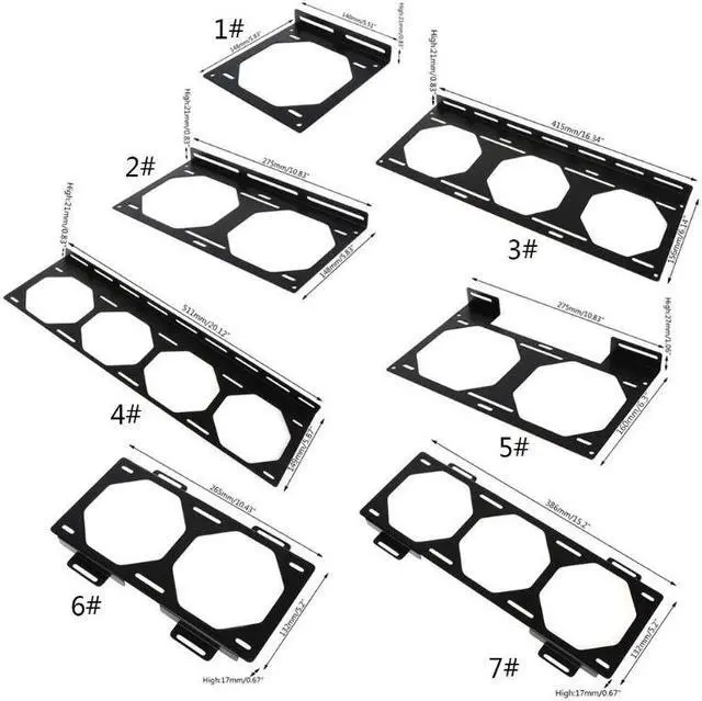 Alt view image 3 of 5 - Bracket 240 Radiator Mounting Bracket Water Cooler for 12/14CM Holder External Computer Case Heatsink Gadget Accessories