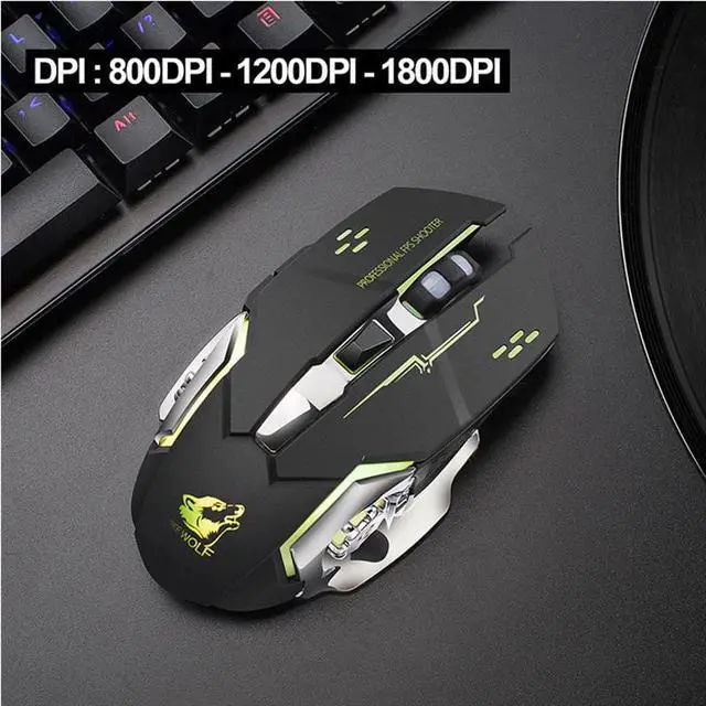 Alt view image 5 of 5 - 2.4G Wireless Silent Gamer Mouse LED Backlit USB Optical Ergonomic Rechargeable Gaming Mouse for PC Notebook Gamer Mouse
