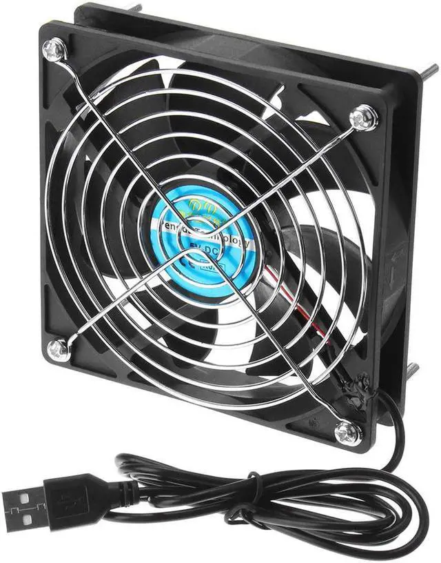 Alt view image 2 of 5 - 5V 12CM Router Cooling Fan DIY PC Cooler TV Box Silent Quiet USB Power 120mm Fan USB TV Box Broadband Cat Cooling Rack Holder