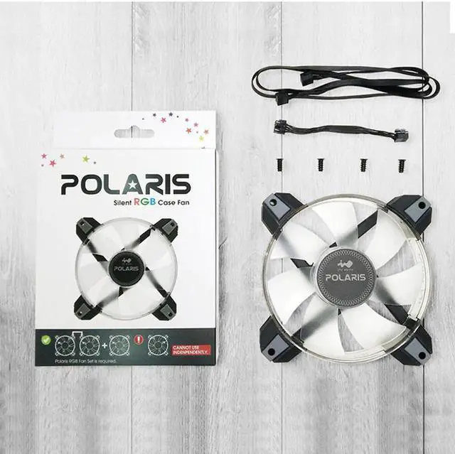 Alt view image 5 of 5 - 120mm LED Cooling Fan 12V 8Pin InWin Polaris RGB AURA Ultra Quiet Computer PC CPU Cooler No controller required