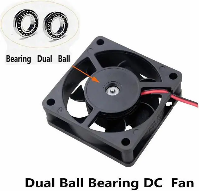Alt view image 5 of 5 - 5 Pcs  DC 12V 24V 60x60x20mm Dual Ball Motor Cooling Fan 60mm x 20mm 6020 Brushless Equipment Case CPU Chip Cooler Fan
