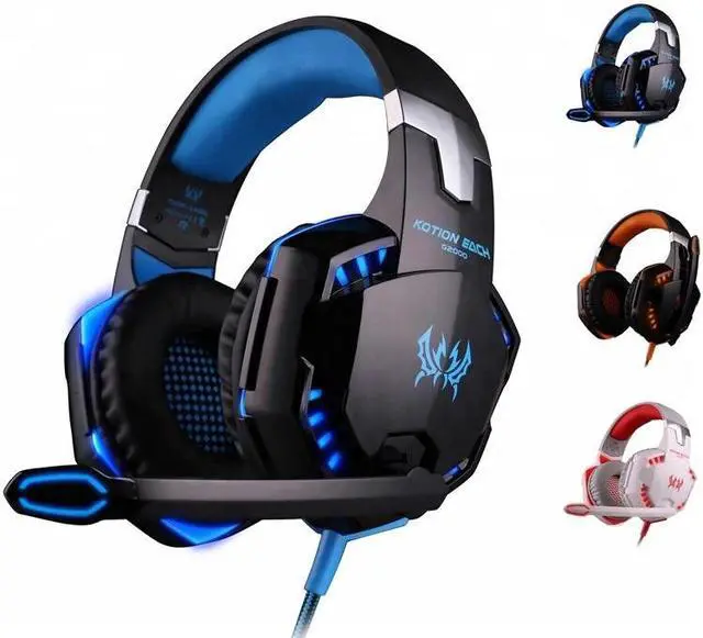 Alt view image 3 of 5 - Fashion Gaming Headset Deep Bass Stereo Gaming Headphone with Microphone LED Light for PS4 PC Laptop+Gaming Mouse+Mice Pad