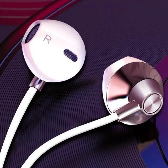 Alt view image 2 of 5 - Earphones Stereo 3.5mm Earbuds In-Ear Music Headset With Mic Volume control super clear ear buds For Cell Phone MP3 Gaming