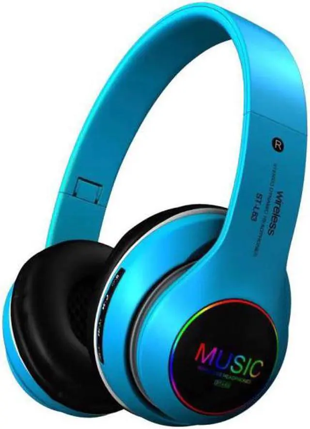 Alt view image 5 of 5 - Bluetooth Headphones Foldable Stereo Gaming Headset Audio Mp3 Adjustable Earphones With Mic Support TF Card LED Bass