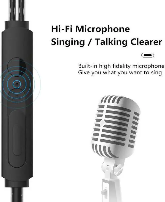 Alt view image 5 of 5 - 3.5mm In-Ear Earphone Headphones With Mic Adjustable Volume Upgrade Version Subwoofer Gaming Headset Earbuds Wired Earphones