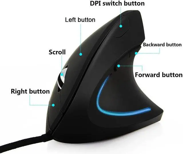 Alt view image 4 of 5 - Mouse Wired Ergonomic mouse Gaming 800/1200/2000/3200 DPI Mause Wrist Rest Protection  Light Mice For PC/Laptop