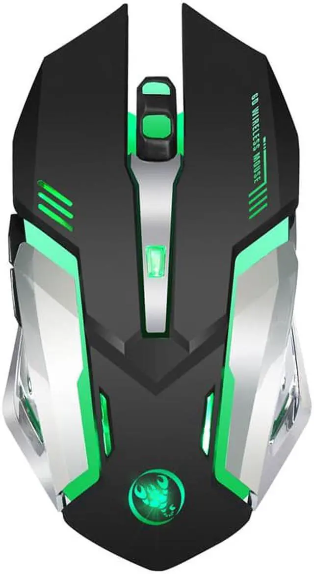 Alt view image 4 of 5 - AZZOR Rechargeable Wireless Mouse Mute Butto Gaming Mice 2400 DPI 2.4G FPS Gamer Lithium Battery Build-in For PC Laptop Computer