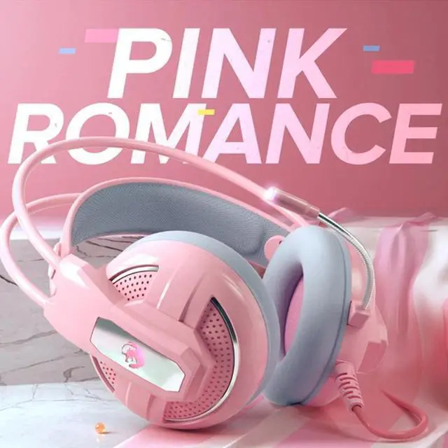Alt view image 2 of 5 - 3Types Pink Gaming Headphones Wired Girl Stereo Large Headphone Noise Canceling Headphone With Microphone 3.5mm For PC For PS4