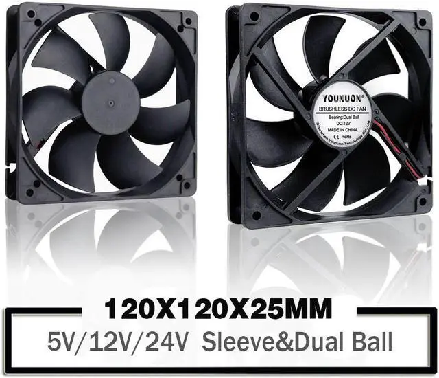 Main image of 120mm 12cm 12025 Fan 5V 12V 24V 120mm*120mm*25mm Fan DC Brushless Cooling Fan 120x120x25mm USB 2PIN PC Computer Case Cooler