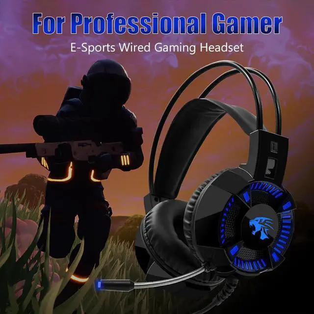 Alt view image 5 of 5 - Computer Stereo Gaming Headphones Earphones Back-light Game Headset for Mobile Phone PS4 Xbox PC Gamer with Microphone