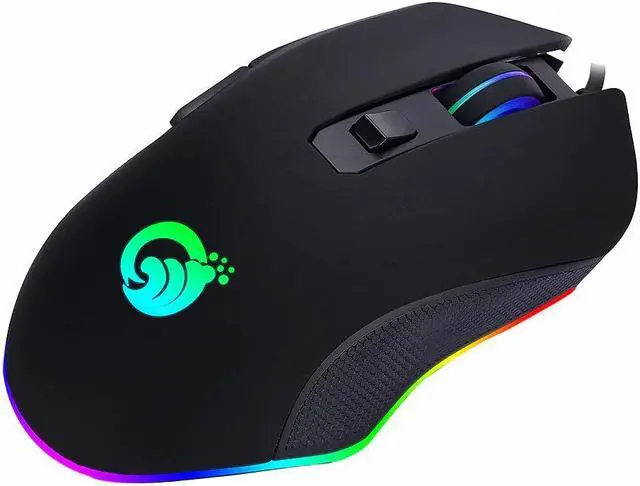 Alt view image 2 of 5 - Mouse Wired 6400DPI 4-level Adjustable Mice Gamer 7 Button RGB LED Color Backlit Opto-electronic Mouse For PC Pro Gamer