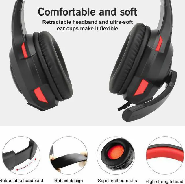 Alt view image 4 of 5 - Symphony Lights Headphones Professional Gaming Headset With Mic Headphones For PC Laptop PS4 Slim Pro Xbox One Switch Hot