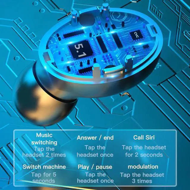 Alt view image 3 of 5 - Bluetooth V5.0 Earphones Handsfree Wireless Headphones With Microphone Sports Running terproof Headsets Gaming EarbudsHeadset