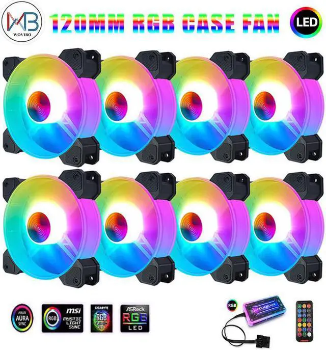 Main image of Case Fan RGB Fans adjustable Colorful Lamp Light for Intel AMD radiator Mute PC 120mm Case Fan adjust Cooler Fan