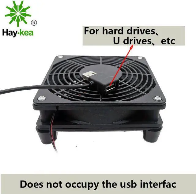Alt view image 2 of 5 - 5V USB power Router Fan TV Box Cooler 120mm PC DIY Cooler W/Screws Protective net Silent Desktop Fan
