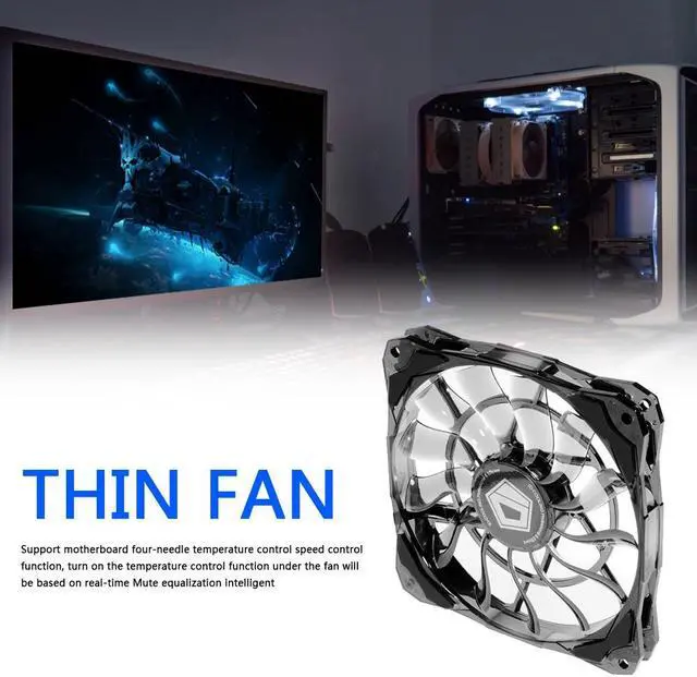 Alt view image 2 of 5 - NO-12015 120mm 12V DC 4-Pin 13pcs fan Blade Cooling Fan Heatsink Desktop PC Computer Case Thin Radiator Cooler