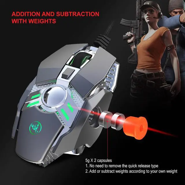 Alt view image 3 of 5 - Gaming Mouse 6400DPI Adjustable 7 button Macro Programming Professional-Grade Gamer Mice  Mouse for PC laptop