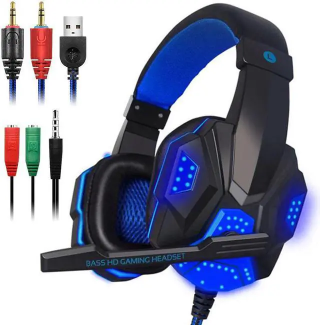 Alt view image 3 of 5 - Quality Gaming Headset Big Earphones Cool Glowing Headphones Usb Stereo For Xbox One PS4 Notebook Laptop Tablet Headphones