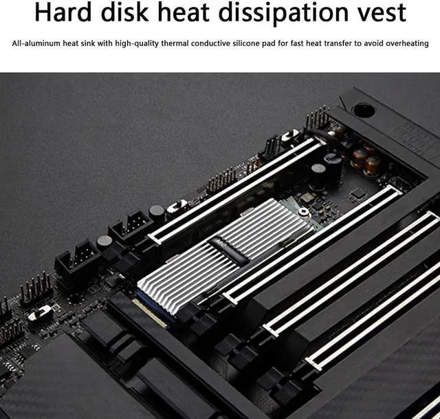 Alt view image 5 of 5 - Alloy M2 Heatsink Heat Dissipation Radiator SSD Thermal Cooling Pad for Desktop PC Solid State Disk Heatsink Heat
