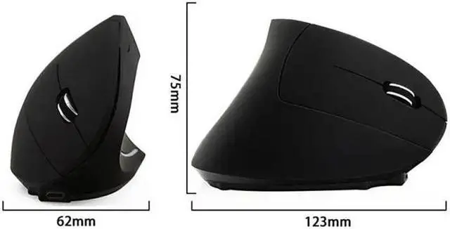 Alt view image 5 of 5 - 2019 USB Rechargeable Wireless Mouse 2.4GHz Vertical Gaming Mouse 800 1600 2400 DPI Ergonomic Computer Mice for PC Laptop Office