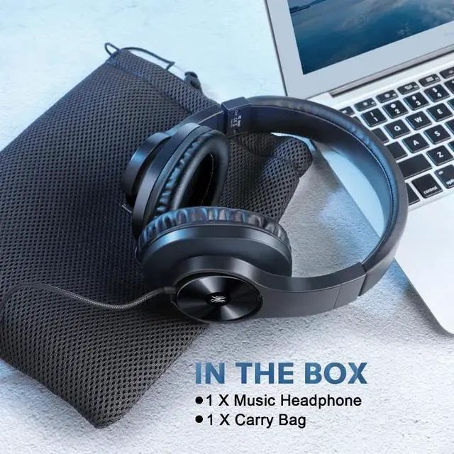 Alt view image 5 of 5 - T3 3.5mm Wired Headphones Earphone Portable Stereo Over Ear Headband Headset With Microphone For Computer Phone PC