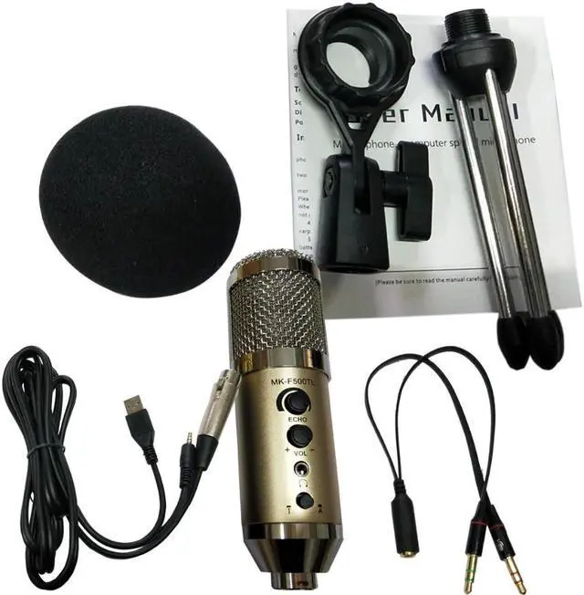 Main image of Studio Microphone USB Condenser Sound Recording Add Stand free Driver For Mobile Phone Computer Update MK-F200TL