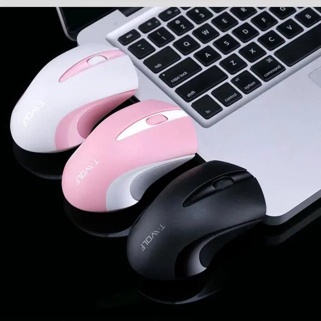 Alt view image 2 of 5 - 1600dpi Pink Computer Mouse Cute Gamer Girl Mouse Professional Gaming Mouse Wireless Optical Mouse Fashion Mute Mouse for Laptop