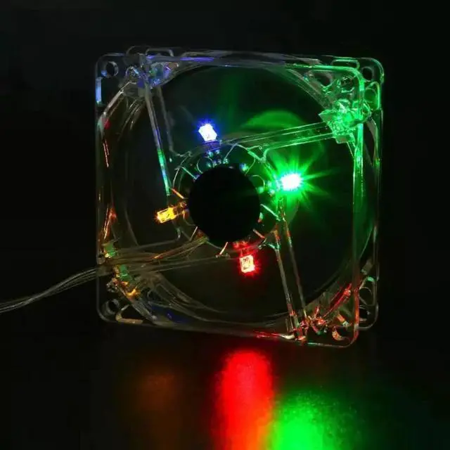 Alt view image 2 of 5 - Computer PC Fan 80mm With LED 8025 Silent Cooling Fan 5V LED Luminous Chass Computer Case Cooling Fan Mod Easy Installed