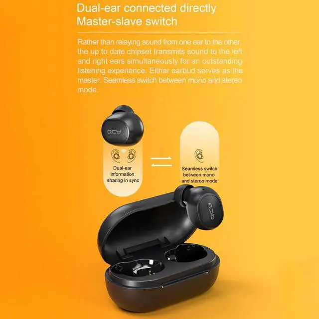 Alt view image 4 of 5 - QCY M10 Wireless Headphones Bluetooth 5.0 Earphone TWS Wireless Earbuds Noise Cancelling Gaming Headset Handsfree