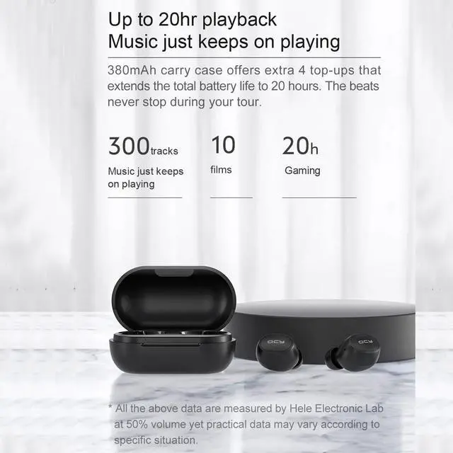 Alt view image 5 of 5 - QCY M10 Wireless Headphones Bluetooth 5.0 Earphone TWS Wireless Earbuds Noise Cancelling Gaming Headset Handsfree