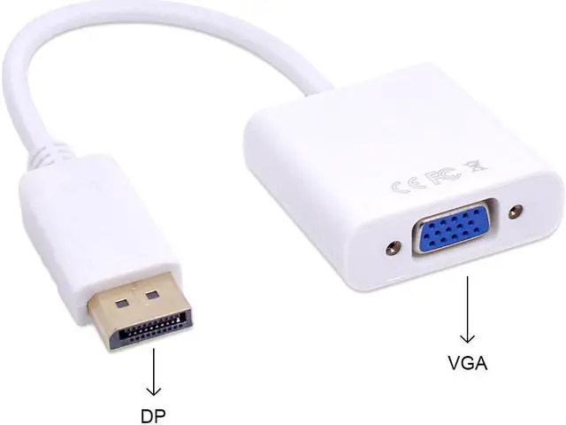 Alt view image 3 of 5 - DisplayPort Display Port DP to VGA Adapter Cable Male to Female Converter for PC Computer Laptop HDTV Monitor Projector