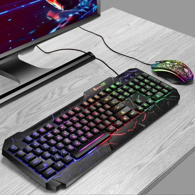 Alt view image 2 of 5 - And Mouse Gaming Luminous Mouse  USB Wired Waterproof Multi-Media LED Mouse And  Combo For PC Gamer KIT