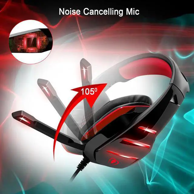 Alt view image 3 of 5 - GM-3 PS4 Gaming Headphones Surround Stereo Wired PC Gamer Gaming Headset With Mic LED Lights For XBox One/Laptop